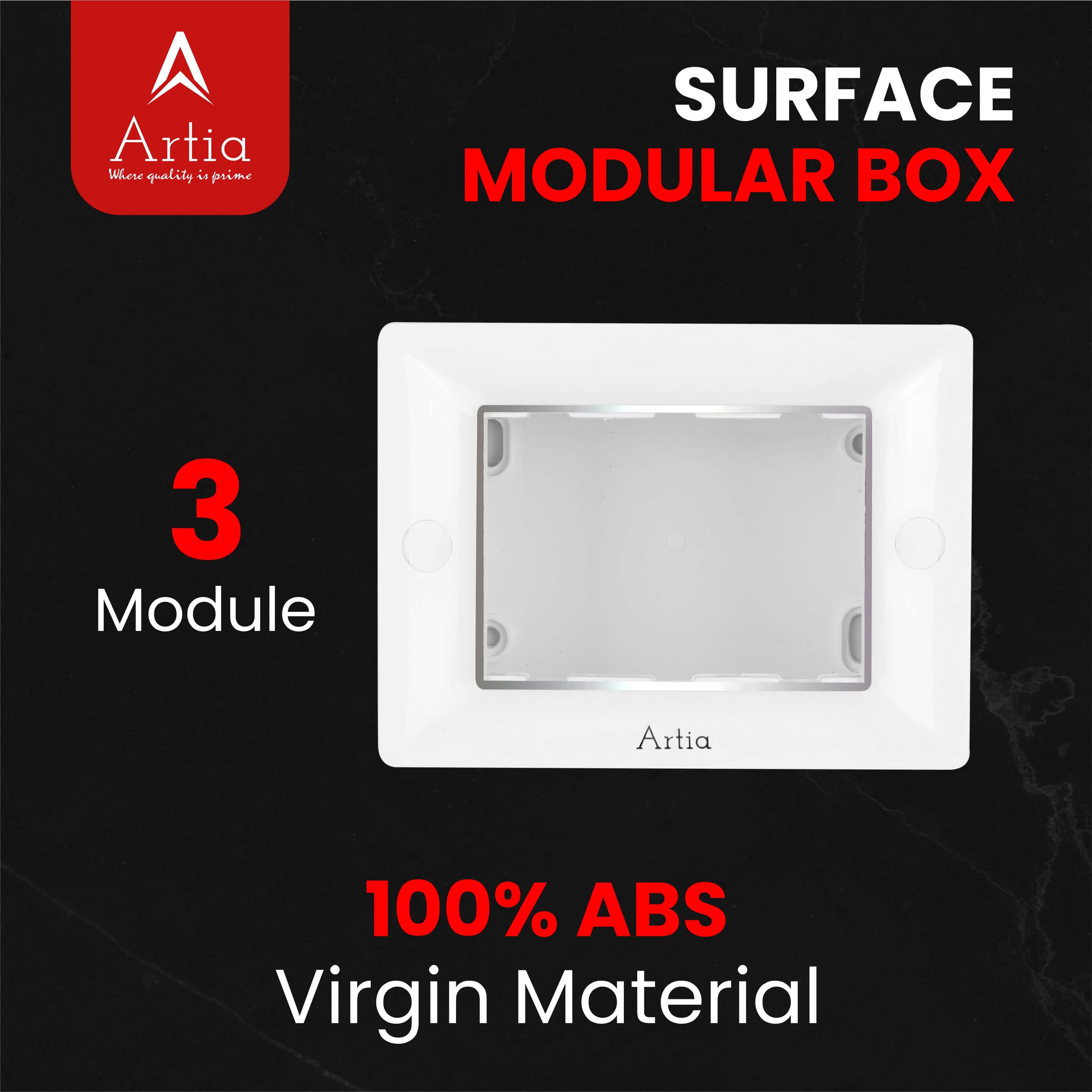 3 module surface gang box with silverline