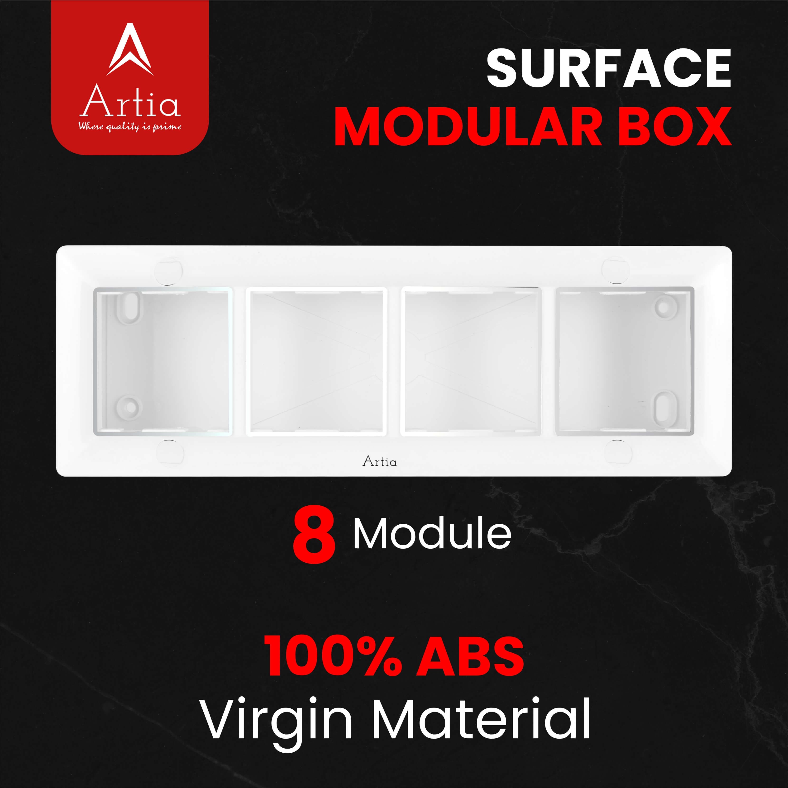 8 hz module surface gang box with silverline