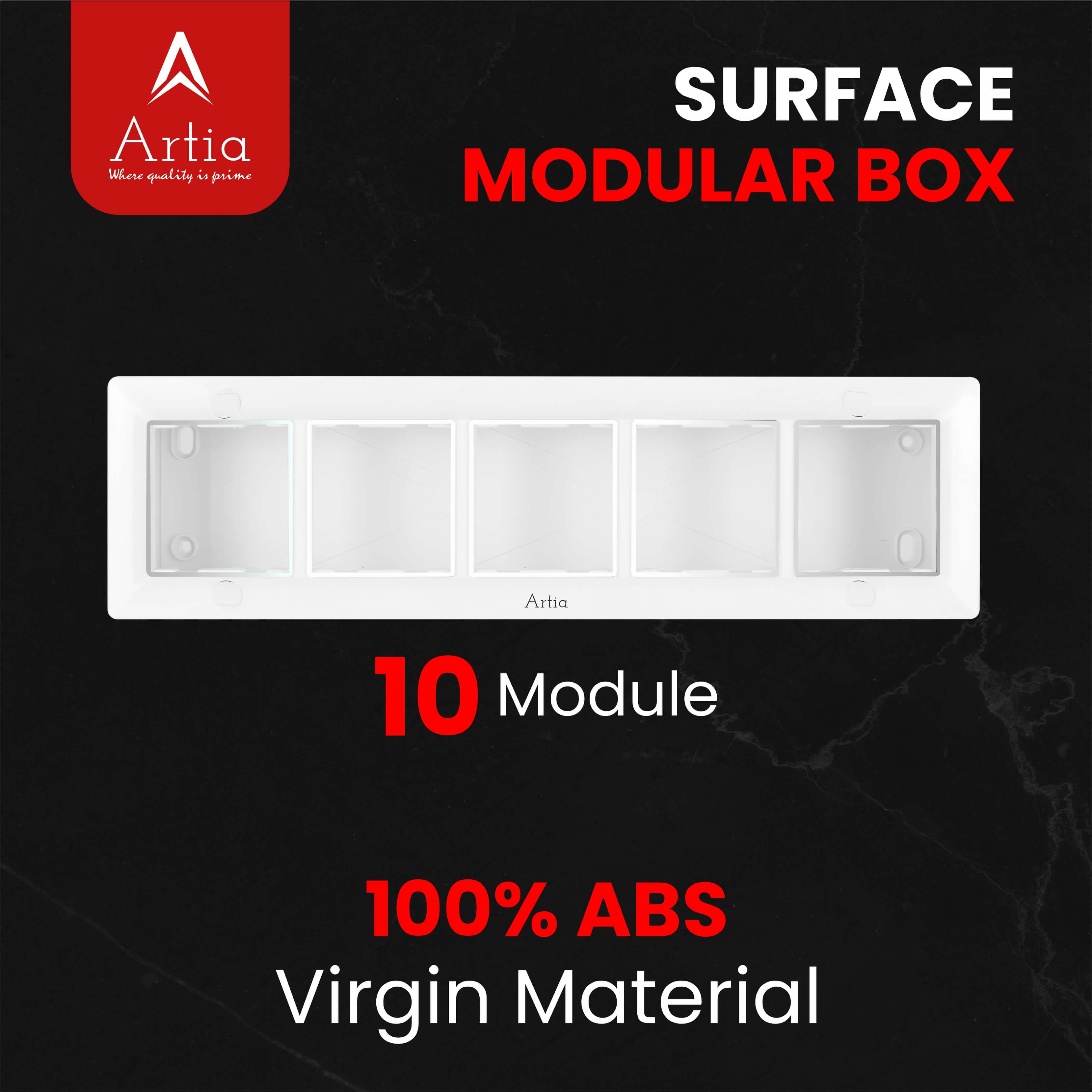 10 module surface gang box with silverline