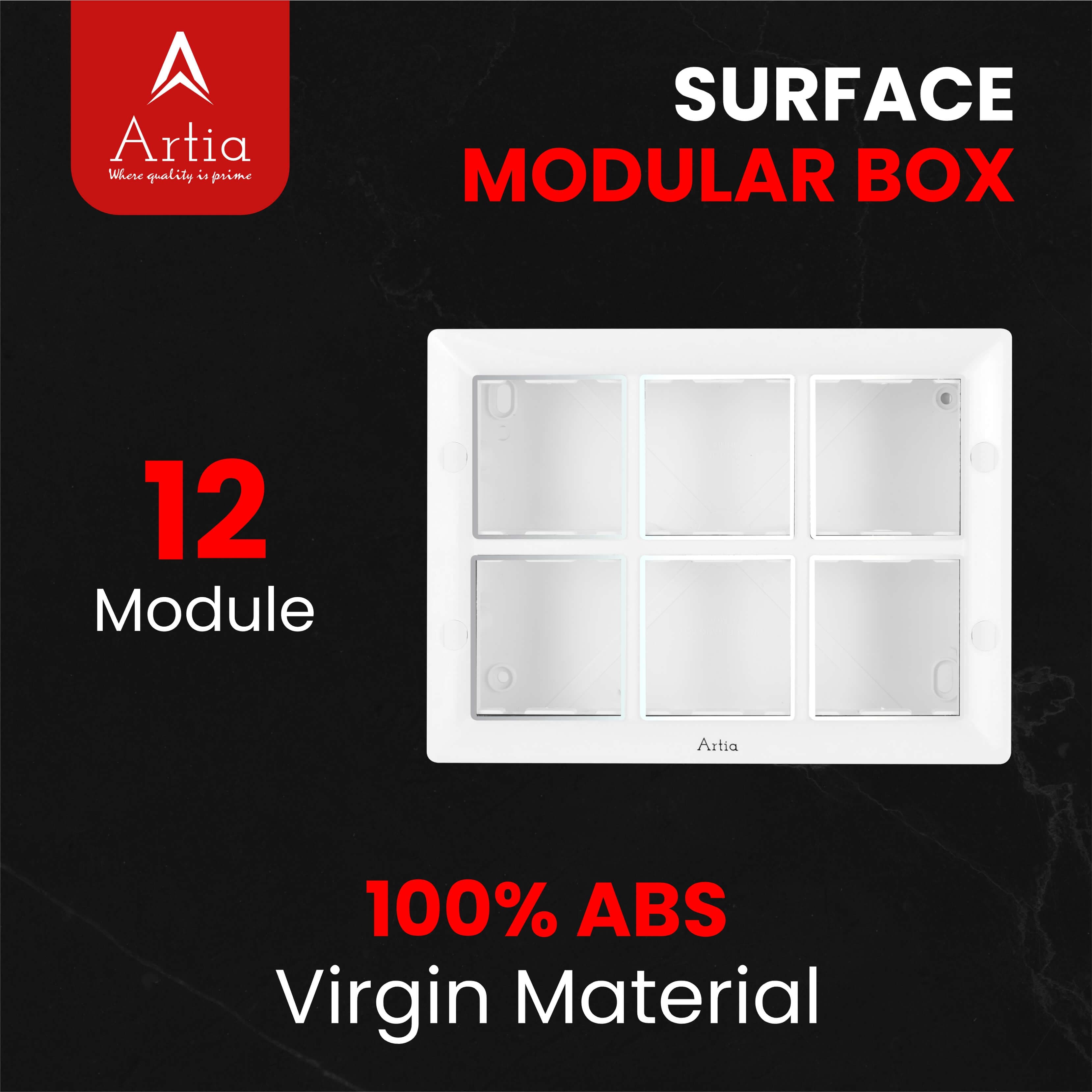 12 module surface gang box with silverline