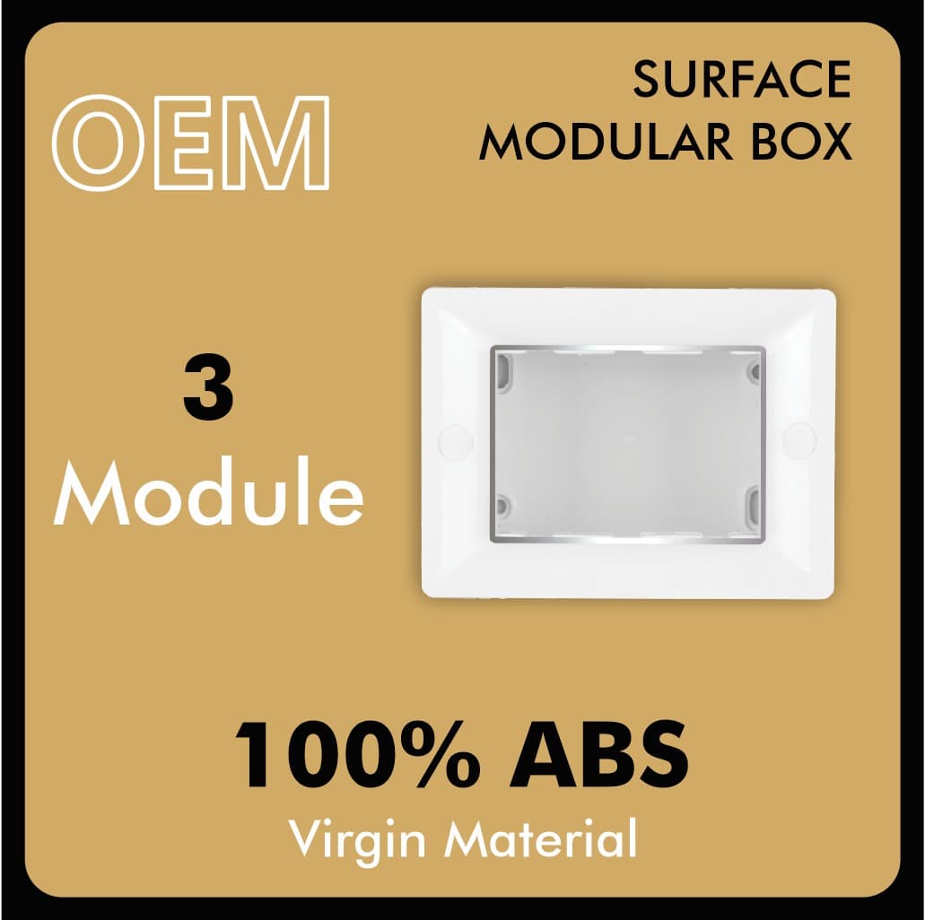 3 module surface gang box with silverline