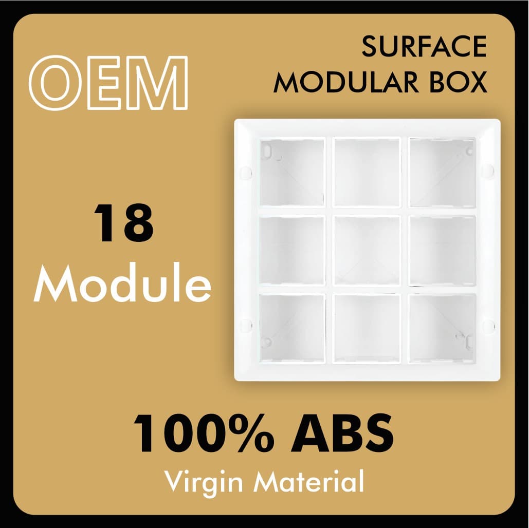 18 module surface gang box with silverline