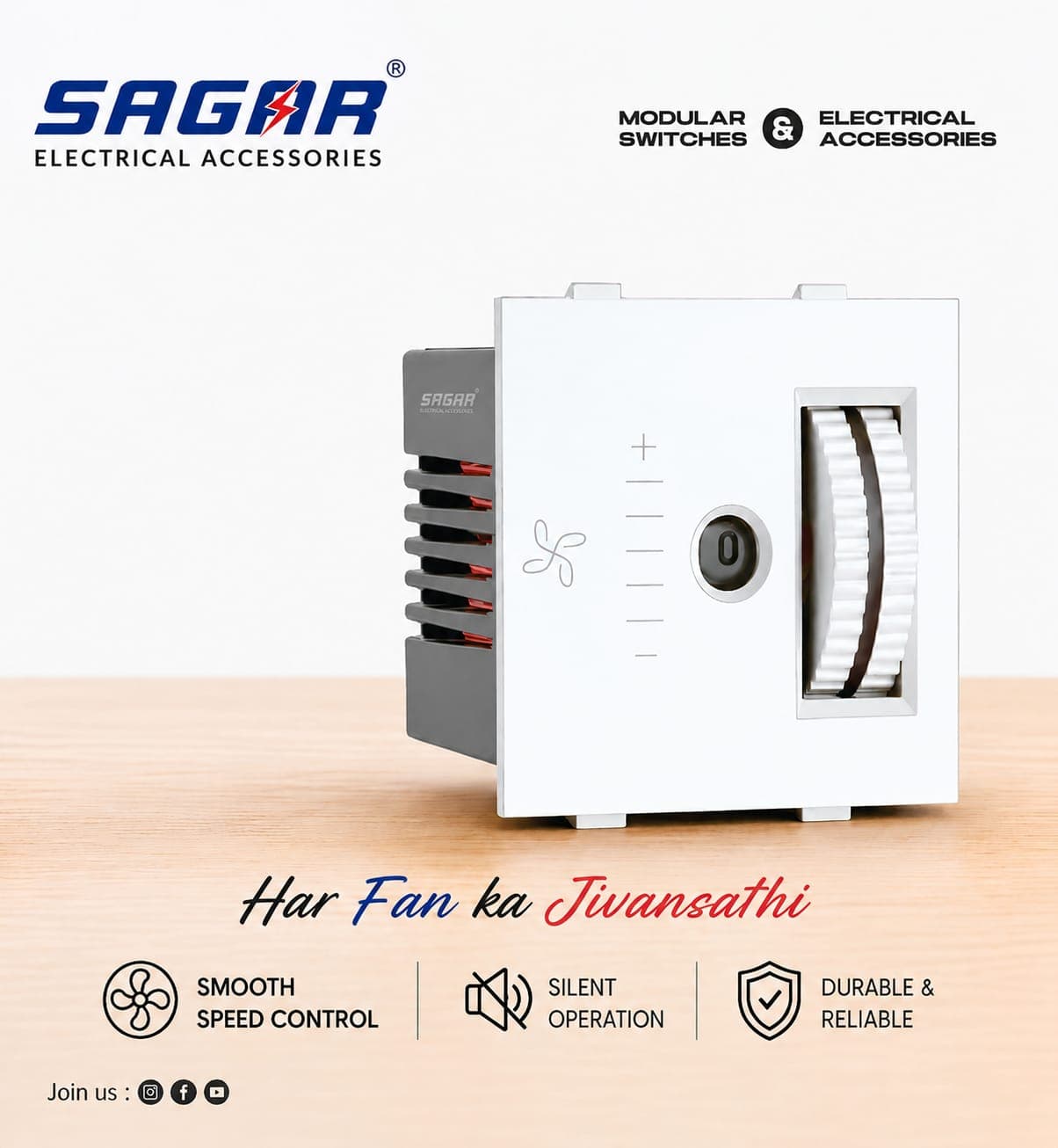 ROTED FAN REGULATOR WITH LED LIGHT