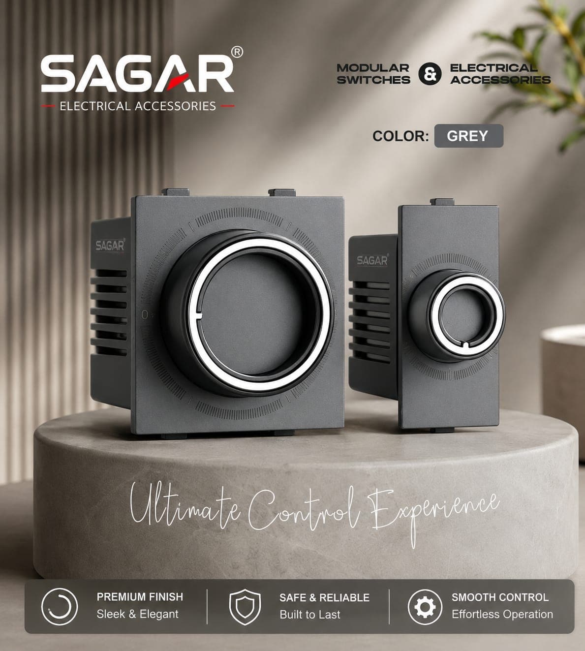 CLASSIC 5 STEP FAN REGULATOR (GREY COLOR)
