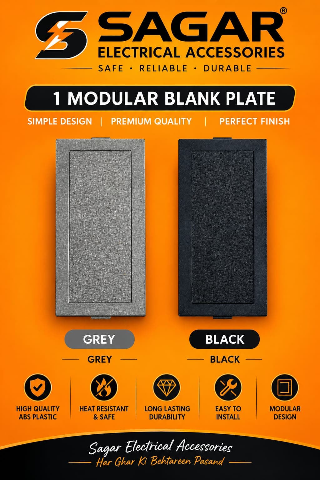 ROMA BLANK 1 MODULAR ( GREY AND BLACK COLOR )